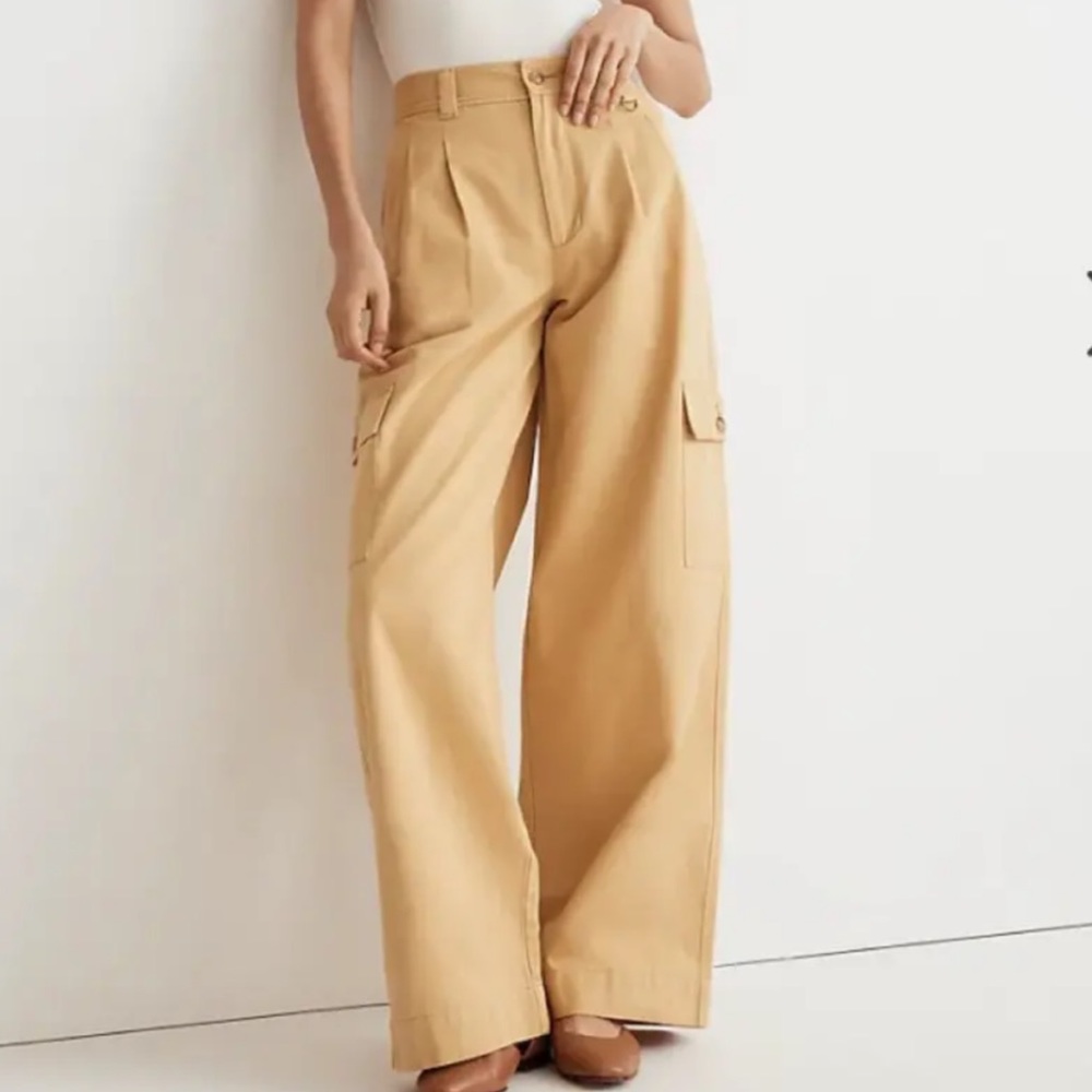 NWT Madewell The Harlow Wide-Leg Cargo Pant in (Re)generative Chino Sz 2